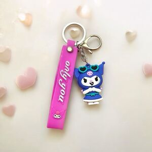 Purple Kuromi Sunglasses Bag Charm Key Chain